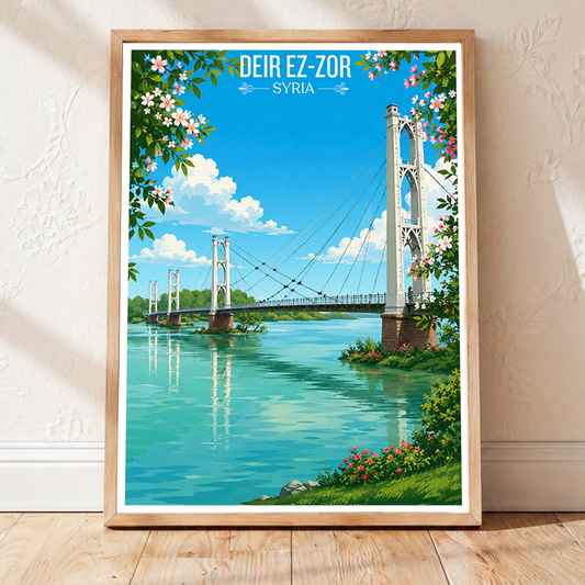 Deir ez-Zor - Syria - Travel Poster Print Modern Style Wall Art - Art Print - Travel Art Poster