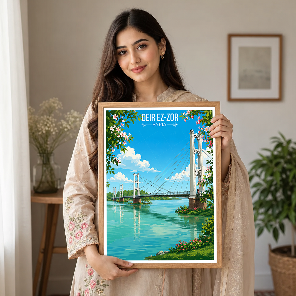 Deir ez-Zor - Syria - Travel Poster Print Modern Style Wall Art