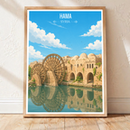 Hama - Syria - Travel Poster Print Modern Style Wall Art