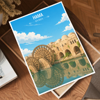 Hama - Syria - Travel Poster Print Modern Style Wall Art