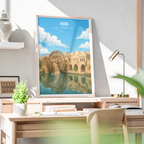 Hama - Syria - Travel Poster Print Modern Style Wall Art