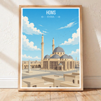 Homs - Syria - Travel Poster Print Modern Style Wall Art