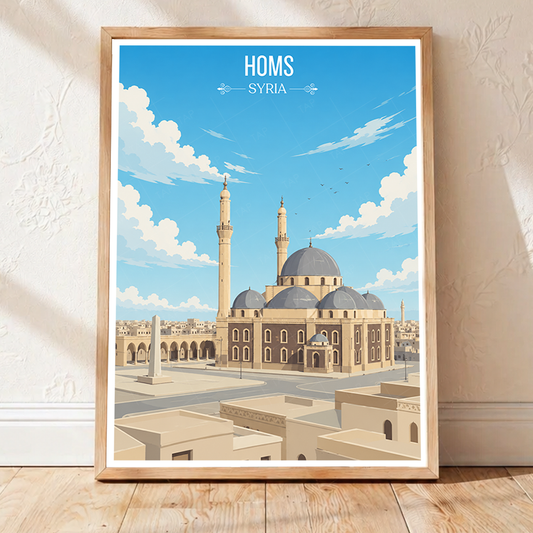 Homs - Syria - Travel Poster Print Modern Style Wall Art - Art Print - Travel Art Poster
