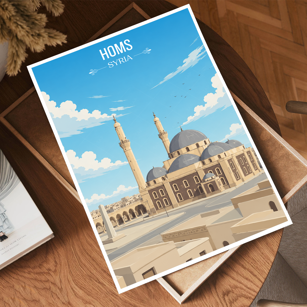 Homs - Syria - Travel Poster Print Modern Style Wall Art