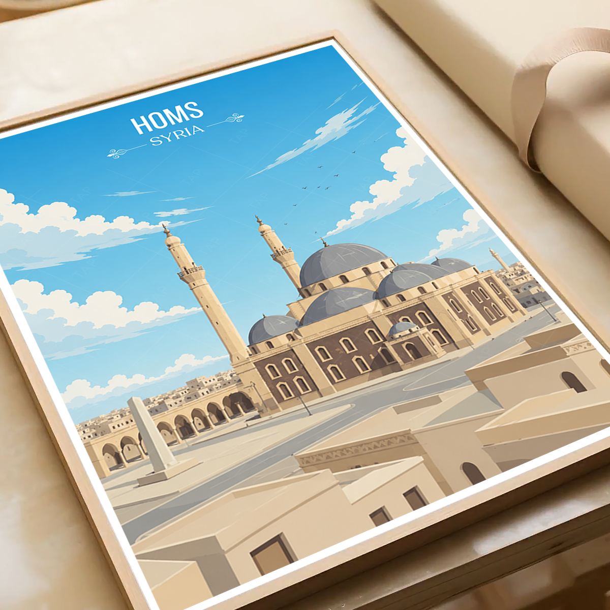 Homs - Syria - Travel Poster Print Modern Style Wall Art
