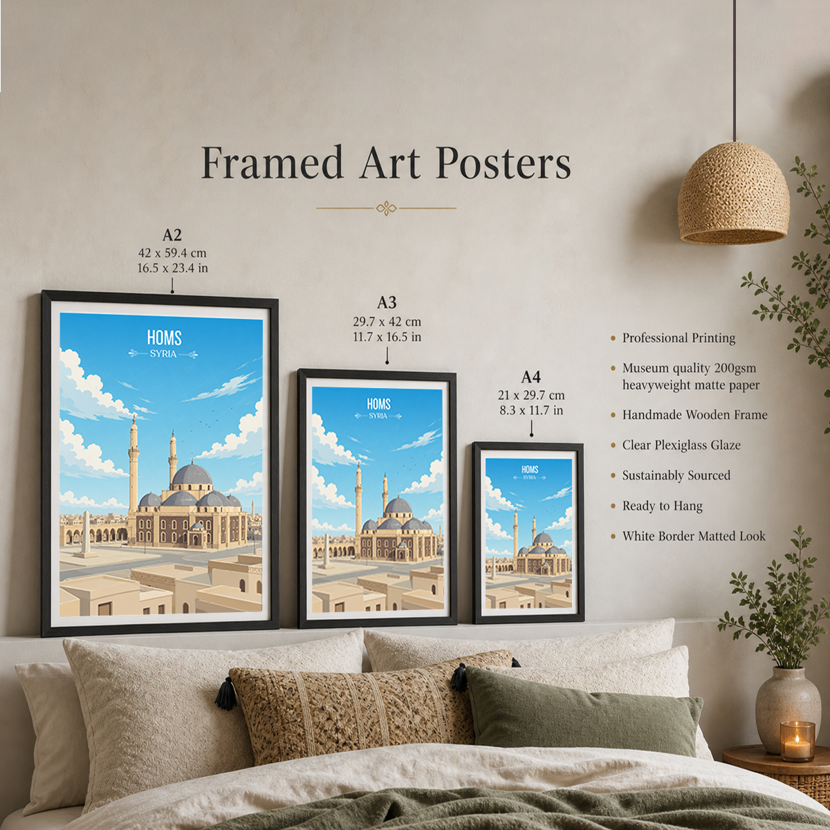 Homs - Syria - Travel Poster Print Modern Style Wall Art