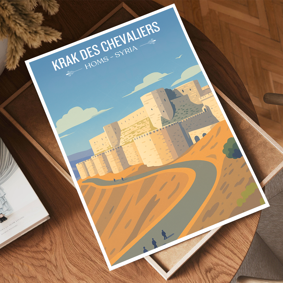Krak des Chevaliers - Syria - Travel Poster Print Modern Style Wall Art