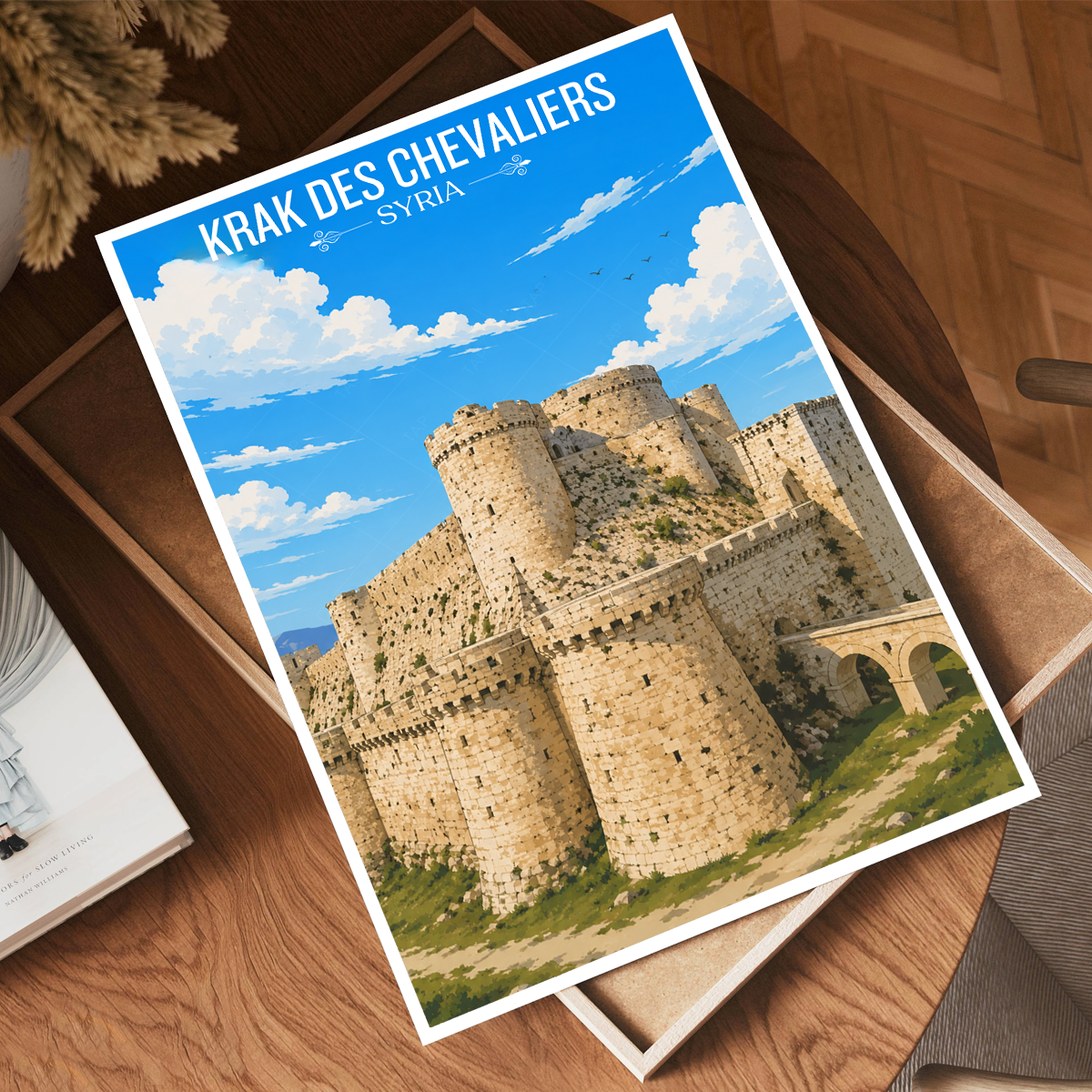 Krak des Chevaliers - Syria - Travel Poster Print Modern Style Wall Art