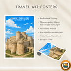 Krak des Chevaliers - Syria - Travel Poster Print Modern Style Wall Art