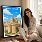 Krak des Chevaliers - Syria - Travel Poster Print Modern Style Wall Art