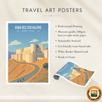Krak des Chevaliers - Syria - Travel Poster Print Modern Style Wall Art