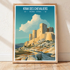 Krak des Chevaliers Theatre - Syria - Travel Poster Print Modern Style Wall Art