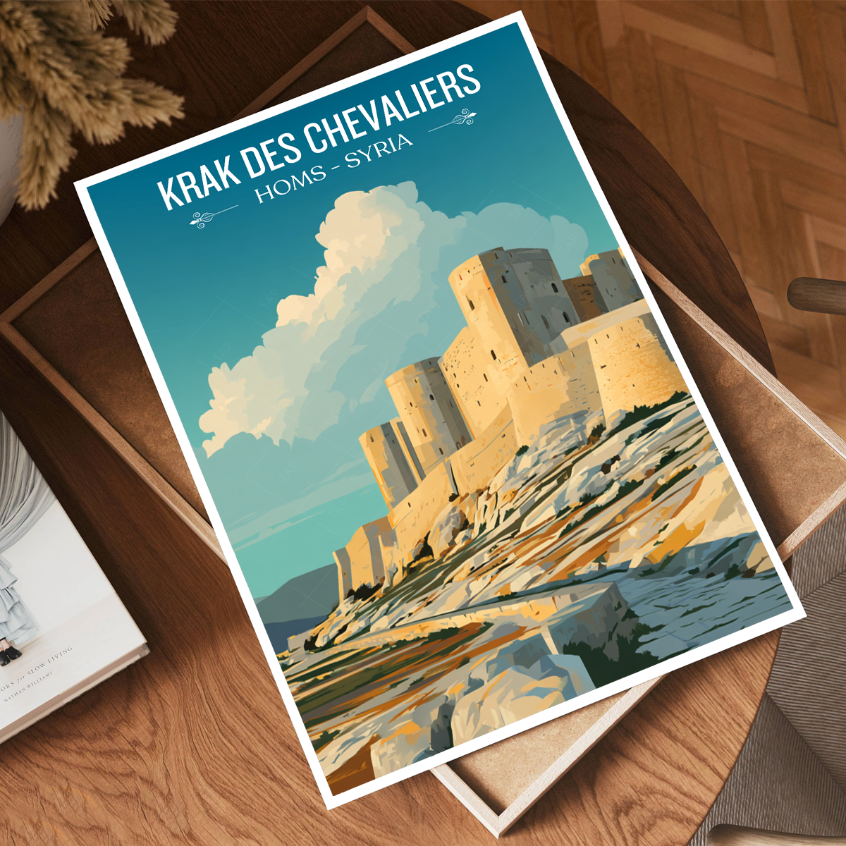 Krak des Chevaliers Theatre - Syria - Travel Poster Print Modern Style Wall Art