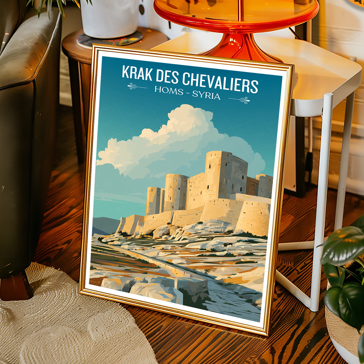 Krak des Chevaliers Theatre - Syria - Travel Poster Print Modern Style Wall Art