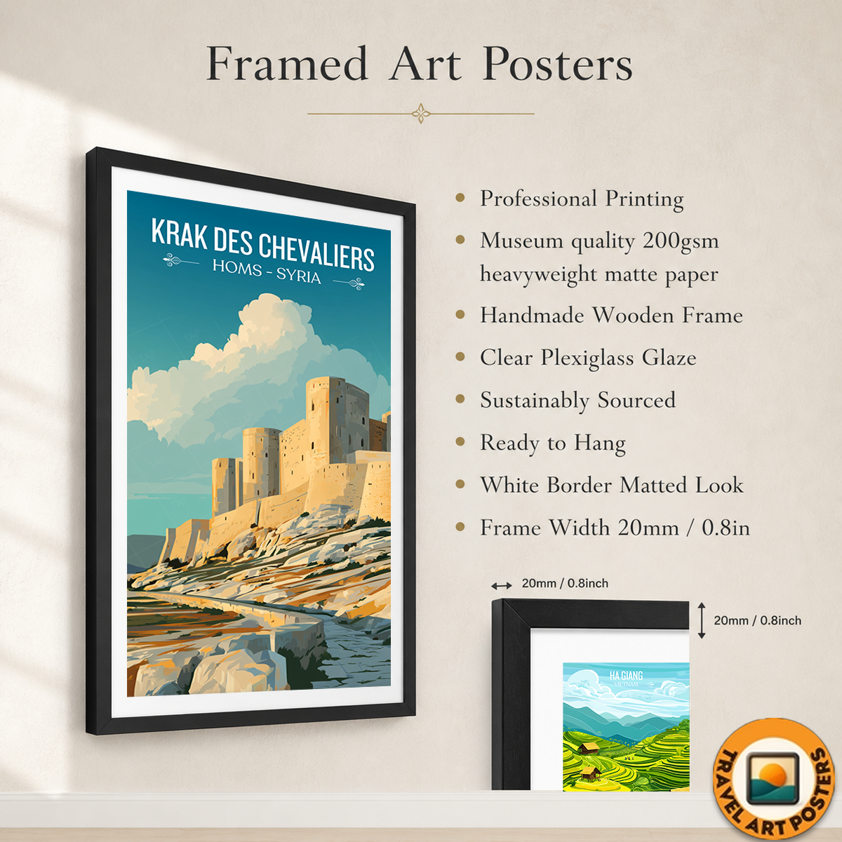 Krak des Chevaliers Theatre - Syria - Travel Poster Print Modern Style Wall Art