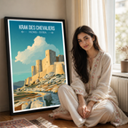 Krak des Chevaliers Theatre - Syria - Travel Poster Print Modern Style Wall Art