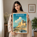 Krak des Chevaliers Theatre - Syria - Travel Poster Print Modern Style Wall Art