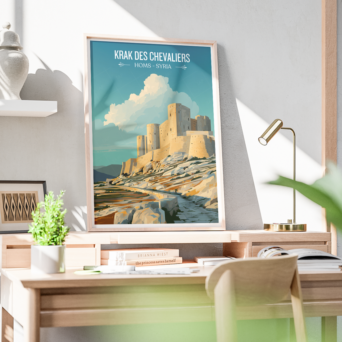 Krak des Chevaliers Theatre - Syria - Travel Poster Print Modern Style Wall Art