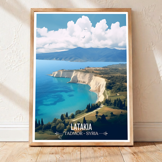 Latakia - Syria - Travel Poster Print Modern Style Wall Art - Art Print - Travel Art Poster