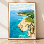 Latakia - Syria - Travel Poster Print Modern Style Wall Art