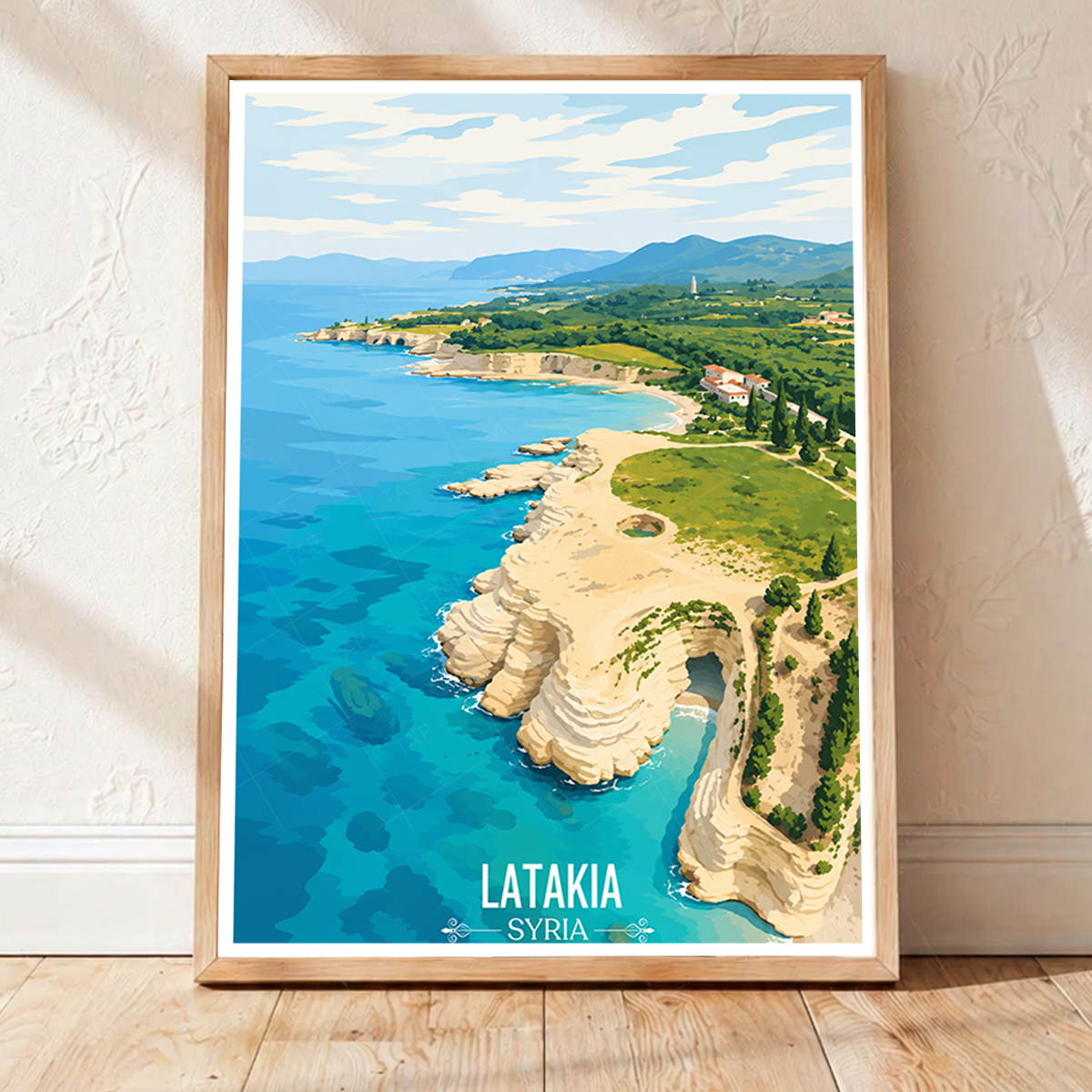 Latakia - Syria - Travel Poster Print Modern Style Wall Art