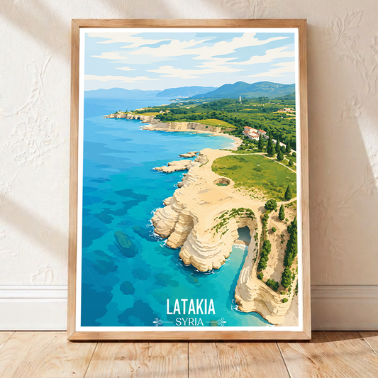 Latakia - Syria - Travel Poster Print Modern Style Wall Art - Art Print - Travel Art Poster
