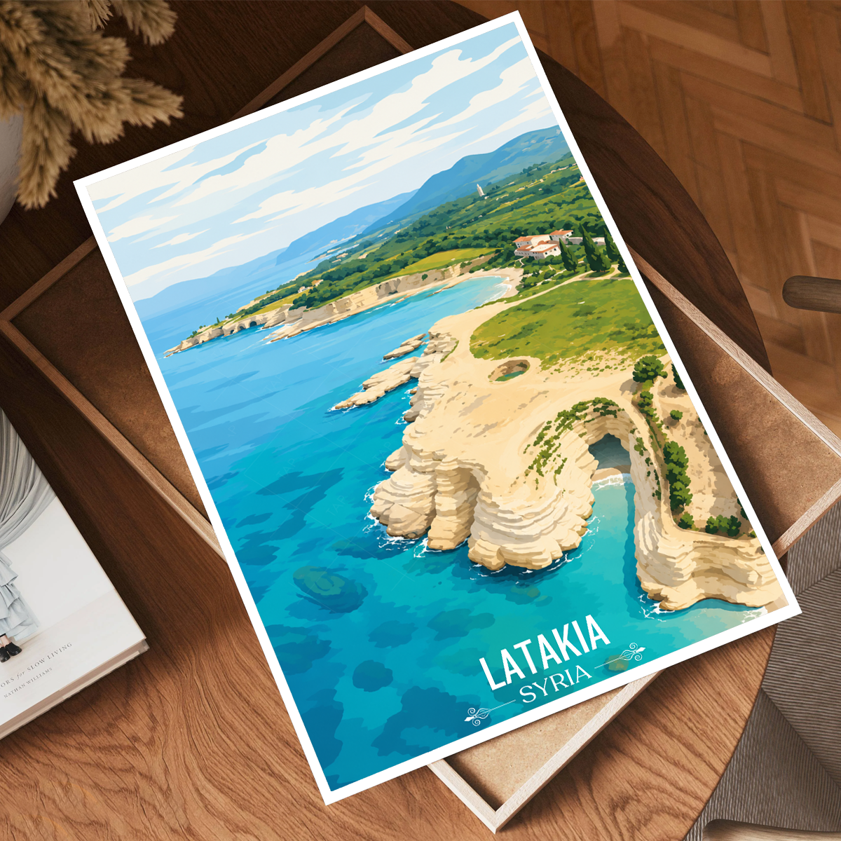 Latakia - Syria - Travel Poster Print Modern Style Wall Art