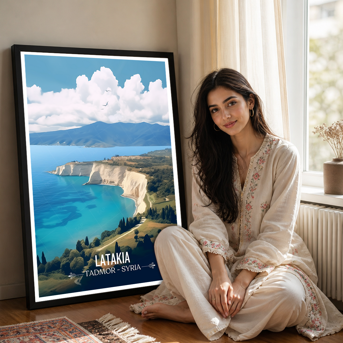 Latakia - Syria - Travel Poster Print Modern Style Wall Art