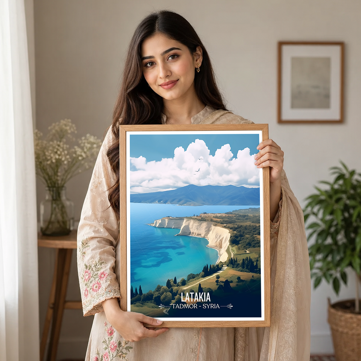 Latakia - Syria - Travel Poster Print Modern Style Wall Art