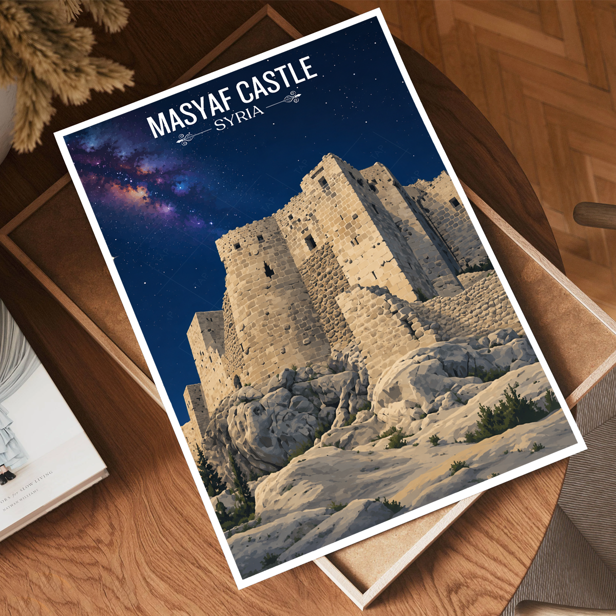 Masyaf Castle - Syria - Travel Poster Print Modern Style Wall Art