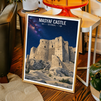 Masyaf Castle - Syria - Travel Poster Print Modern Style Wall Art