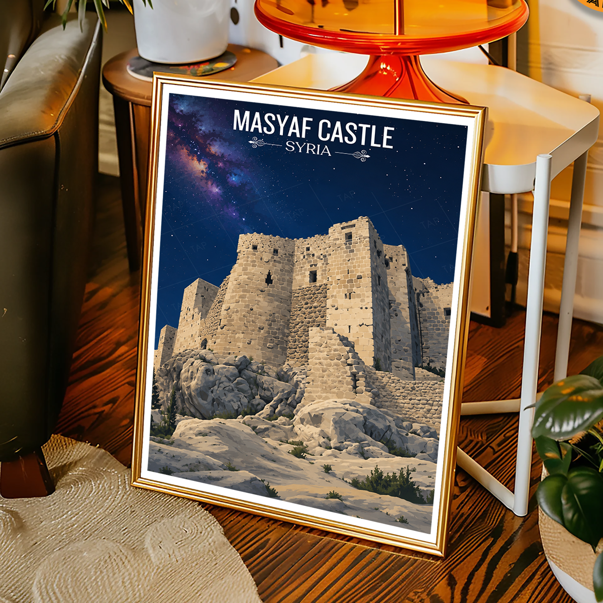 Masyaf Castle - Syria - Travel Poster Print Modern Style Wall Art