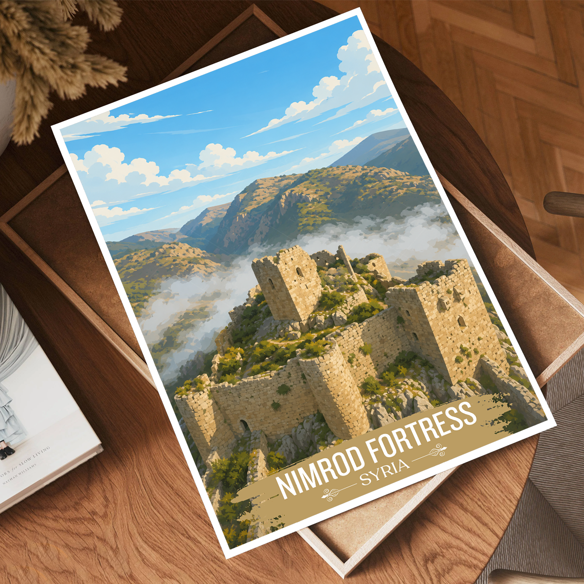 Nimrod Fortress - Syria - Travel Poster Print Modern Style Wall Art