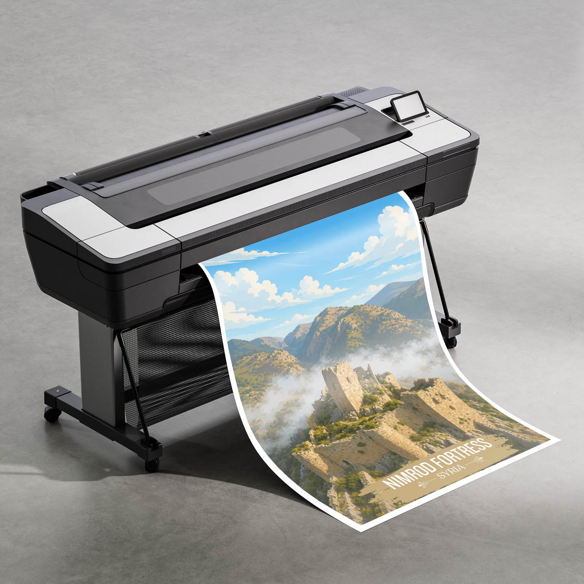 Nimrod Fortress - Syria - Travel Poster Print Modern Style Wall Art