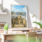 Nimrod Fortress - Syria - Travel Poster Print Modern Style Wall Art