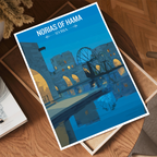 Norias of Hama - Syria - Travel Poster Print Modern Style Wall Art