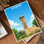 Nuri Mosque - Syria - Travel Poster Print Modern Style Wall Art