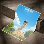 Nuri Mosque - Syria - Travel Poster Print Modern Style Wall Art