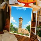Nuri Mosque - Syria - Travel Poster Print Modern Style Wall Art