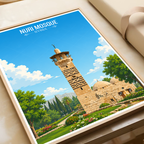 Nuri Mosque - Syria - Travel Poster Print Modern Style Wall Art