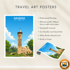 Nuri Mosque - Syria - Travel Poster Print Modern Style Wall Art