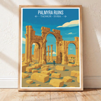 Palmyra Ruins - Syria - Travel Poster Print Modern Style Wall Art
