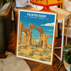 Palmyra Ruins - Syria - Travel Poster Print Modern Style Wall Art