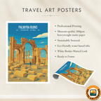 Palmyra Ruins - Syria - Travel Poster Print Modern Style Wall Art