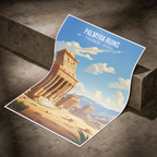 Palmyra Ruins - Syria - Travel Poster Print Modern Style Wall Art