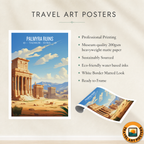 Palmyra Ruins - Syria - Travel Poster Print Modern Style Wall Art