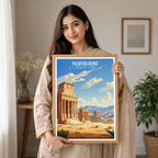 Palmyra Ruins - Syria - Travel Poster Print Modern Style Wall Art