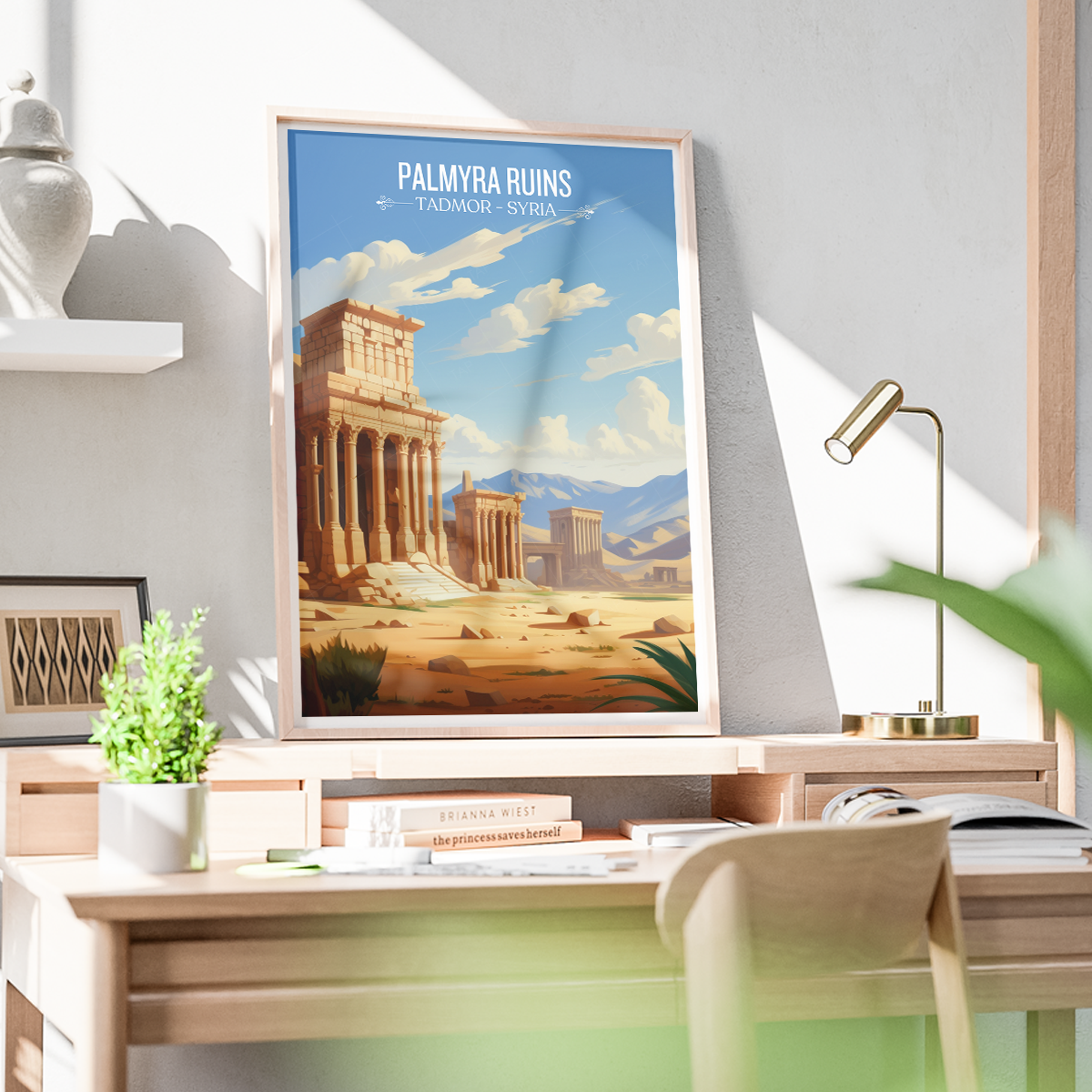 Palmyra Ruins - Syria - Travel Poster Print Modern Style Wall Art