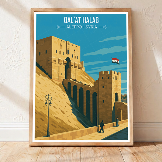 Qalʿat Halab - Syria - Travel Poster Print Modern Style Wall Art - Art Print - Travel Art Poster