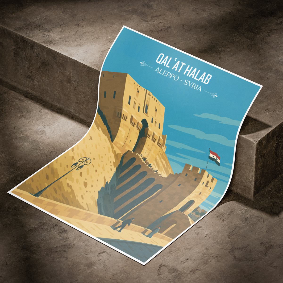 Qalʿat Halab - Syria - Travel Poster Print Modern Style Wall Art